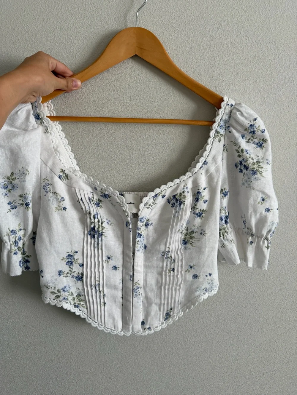 Reformation Simmie top floral print linen